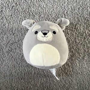 Squishmallow Grey and White Dog Plush